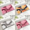 New Non-Slip Bath Mat Microfiber Quick Drying Bathroom Rug Washable Abstract Leaves Shower Blanket Home Bathroom