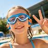 Kids Swim Goggles with Earplugs Waterproof No Leakage Anti-Fog UV Protection Clear Lens Boys Girls Swimming