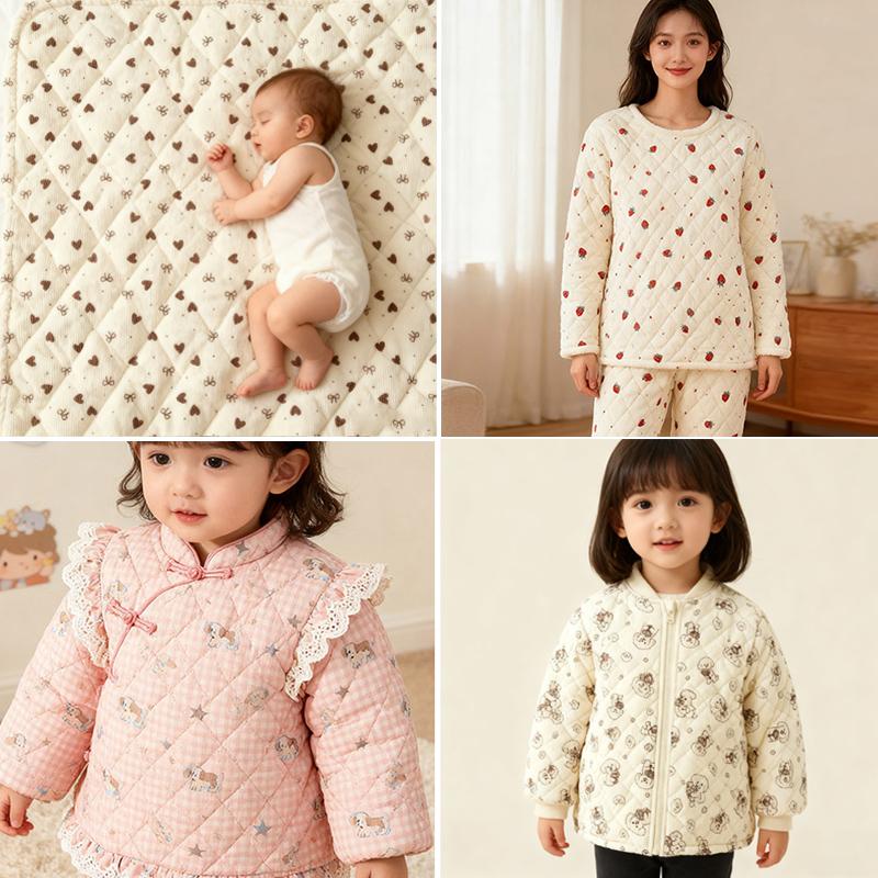 0,5m/1m/2m Gruby Sztruksowy Nadruk w Truskawki i Serca Pikowany Tkaniną Bawełnianą na Koc Ubrania Dziecięce DIY Tkanina do Szycia