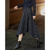 Women's Irregular Hem Plaid A-line Skirt