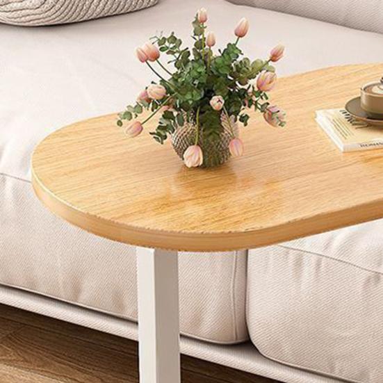Mesa Lateral em Forma de C Sala de Estar Quarto Canto do Escritório Estrutura de Metal Mesa de Centro Mesa de Cabeceira Moderna Mesa Lateral Oval para Sofá Sofá Espaço Pequeno