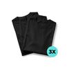 Herren 3er-Pack Schwarze Kurzarm-T-Shirts mit Rundhalsausschnitt, Weiche Baumwollmischung, Lockere Passform, Tägliche Freizeitkleidung, Minimalistisches Unifarbenes Design