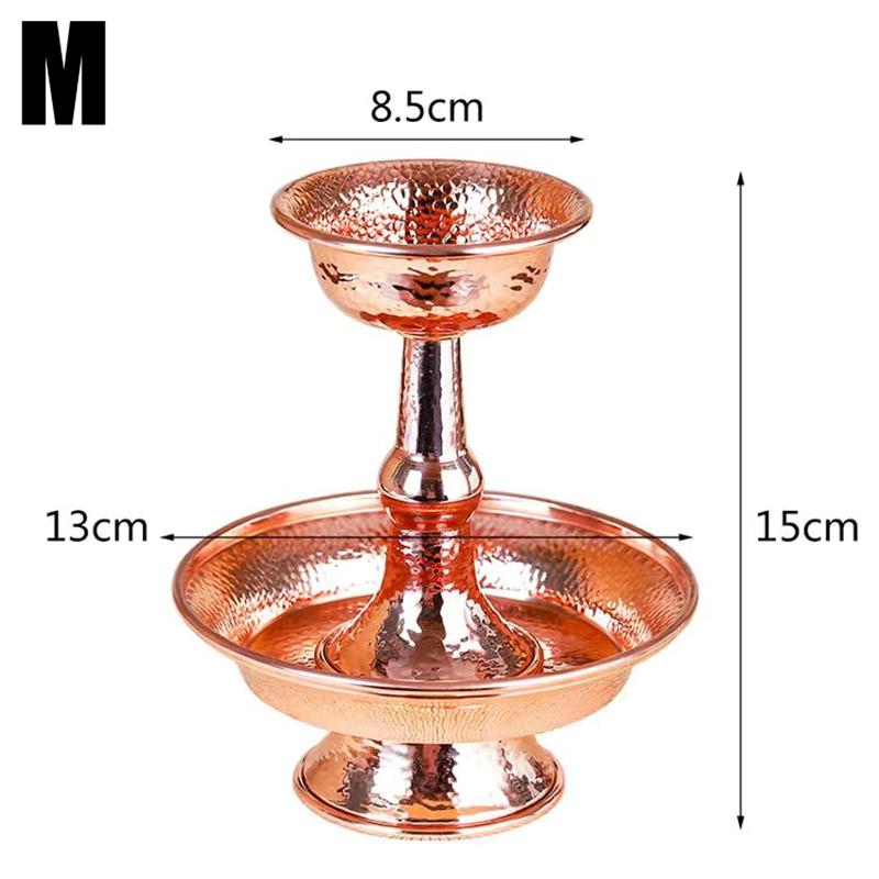 Red Buddhist Guardian Cup Furnishing Copper Handicraft Hammer Tibetan Interior Buddhism Holy Water Plate Home Gift Decorative