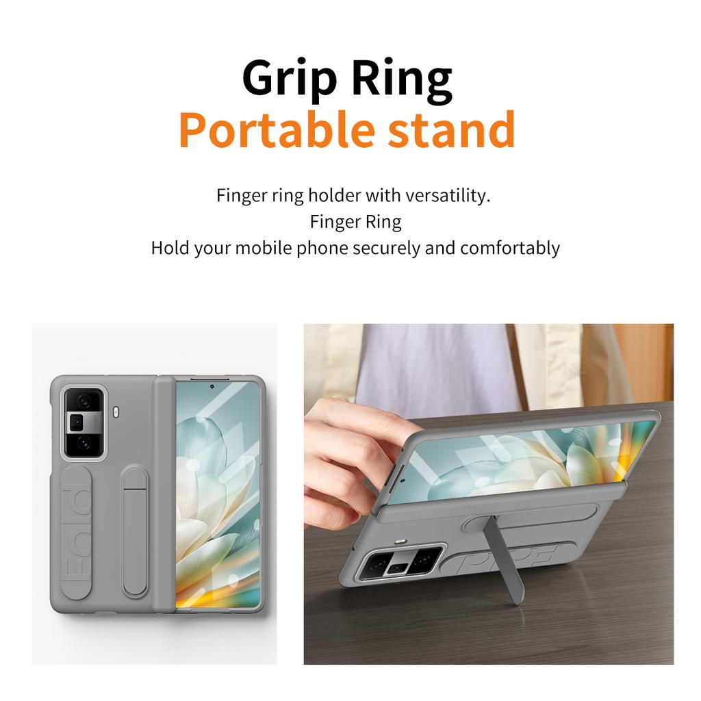 For Honor Magic Vs3 5G Case Kickstand Wristband PC Phone Cover with Tempered Glass Film