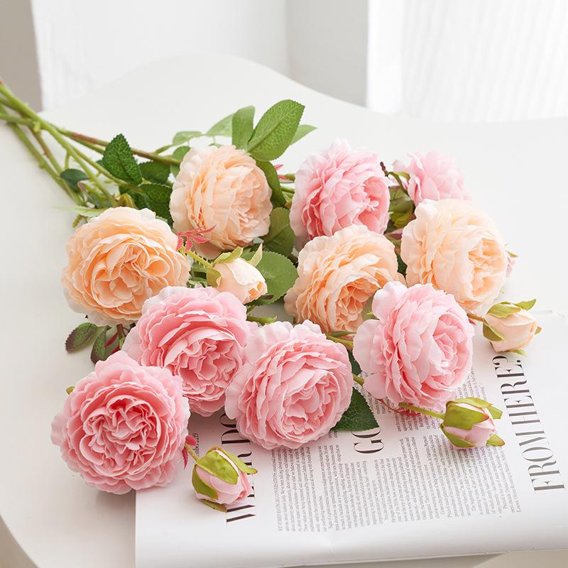 Peony Silk Rose Bouquet: Artificial & Dried Flowers for Indoor Decoration Centerpiece