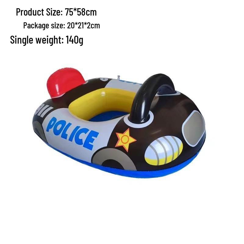 Large Toddler Boat-Themed Swimming Ring with Canopy & Steering Wheel