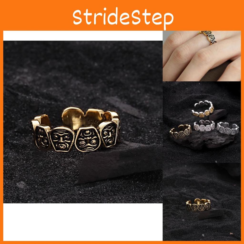 Elegant Retro Style Adjustable Open Copper Ring Featuring Sophisticated Geometric Patterns