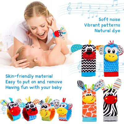 0-12 Monate Baby Sockenrasseln Cartoon Kinder Kleinkind Handgelenkband Rasseln Spielzeug Baby Rasselsocken Handgelenk Babyrasseln Neugeborenen Spielzeug