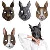 Realistic 3D Rabbit Mask Creative Props Headcover PU Foam Dress Up Adult Night Club Halloween Easter Party Decor Carnival Favors