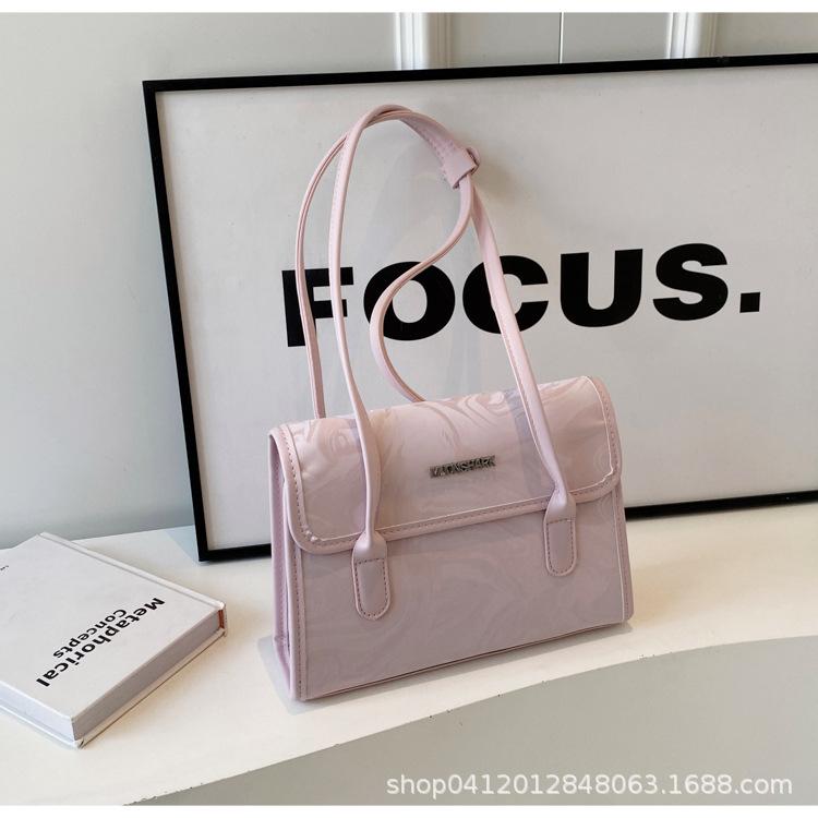 

Модная сумка-конверт для通勤 с эффектом водной ряби, французская нишевая сумка подмышку, женская новая простая текстурная сумка на плечо 2025 розовый