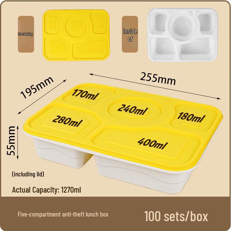 Weijiexing Disposable Compartmented Food-Grade Meal Boxes
