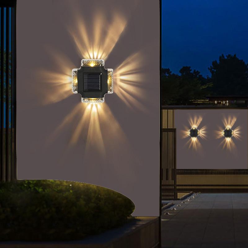 Led Solar Wall Lamp Waterproof Solar Light Up And Down Luminous Lighting For Outdoor Garden Fence Stairs Decoration Solar Lamp