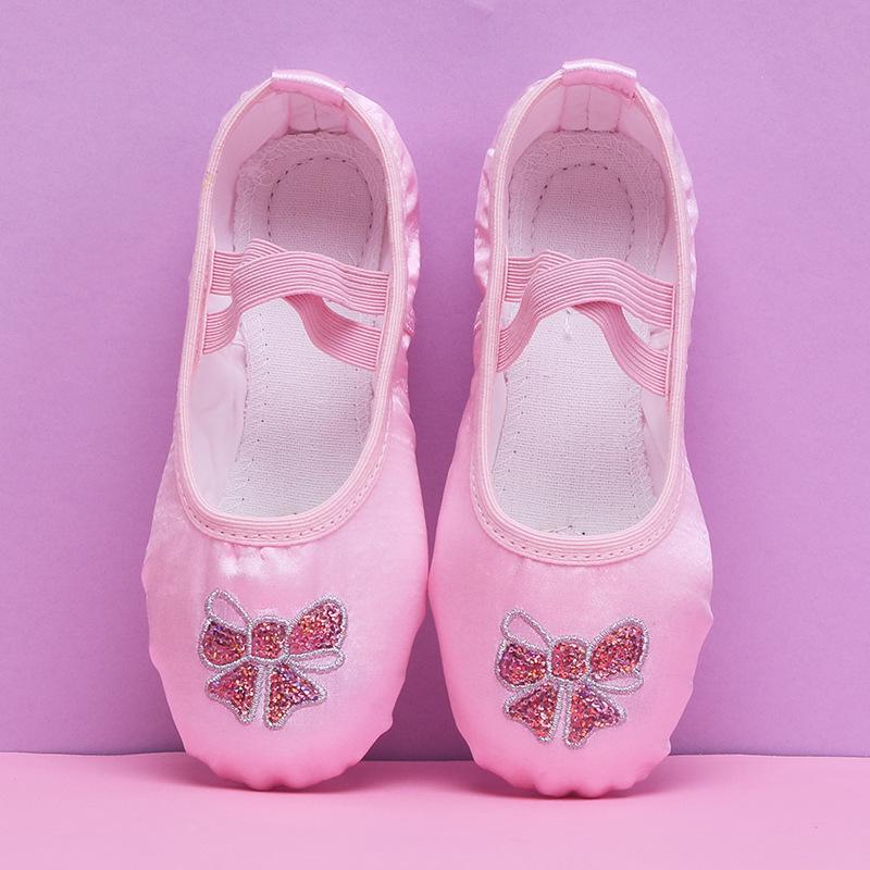 

Балетки для девочек с вышивкой пайетками и мягкой подошвой, подходят для взрослых, идеально подходят для йоги и танцев Size 23