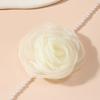 Simple Gauze Flowers Neckband Choker Necklace Jewelry Temperament Pearl Neck Chain Women Clavicle Chain Necklace
