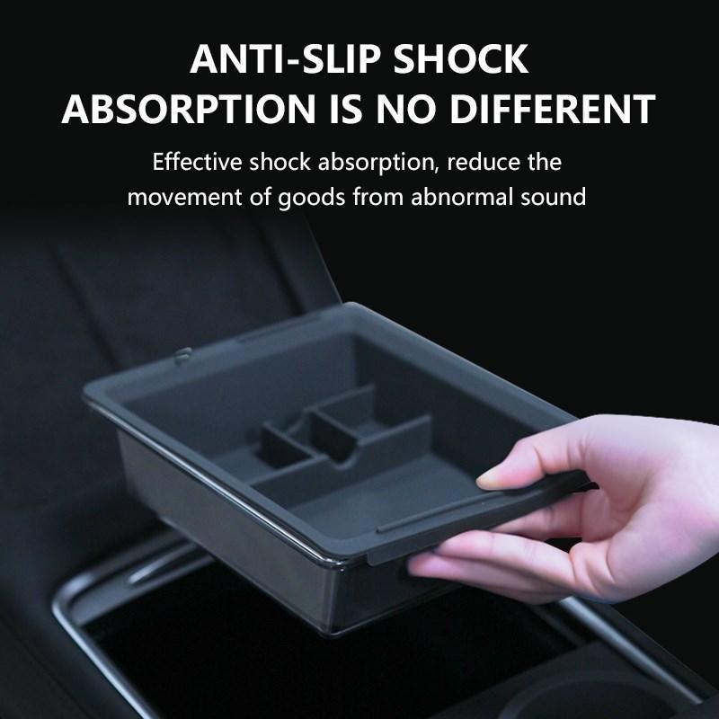 Car Central Control Crystal Box Silicone Water Cup Holder Storage Box For Tesla Model 3/Y 2021-2022 Auto Interior Accessories