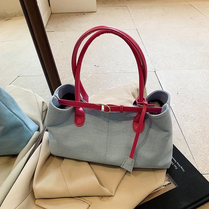 Denim Bag Women's New Casual Versatile Fashion Popular Shoulder Bag Large Capacity Commuter Tote Bag