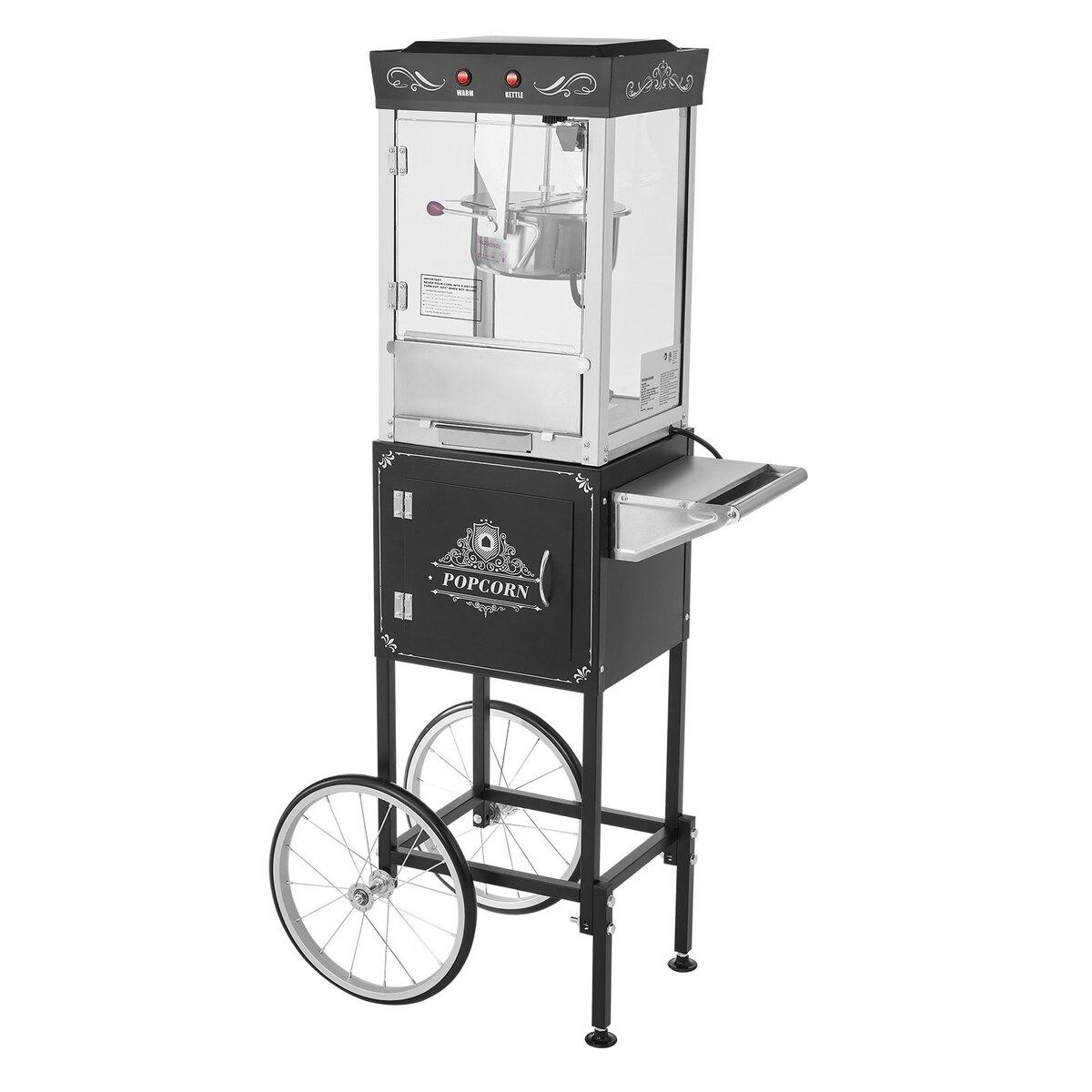 Buying Solutions, MB Popcornmachine met Kar Popcorn Popper Maker 800W 0,2 kg Ketel Zwart