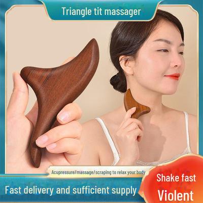 Triangular Bird Massage Stick: Silk Green Sandalwood Foot & Neck Massager