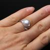 Freshwater Adjustable Pearl Rings For Women,Cubic Zircon Sterling Silver Pearl Ring Mom Wife Birthday Gift White