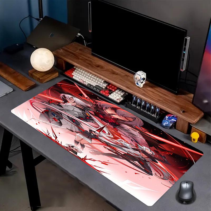 Genshin Impact Print Mouse Pad, Anti‑Slip Desktop keyboard Mat, for PC Laptop Gaming Working Daily Use, Cool Festival Surprise Gift