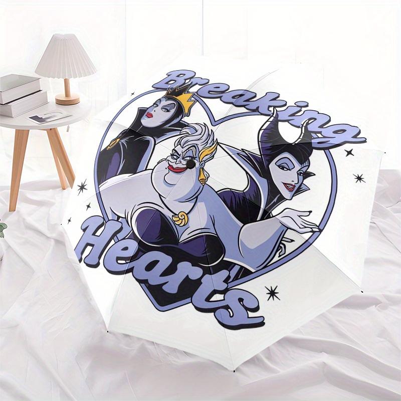 

Disney Villains,Hearts,Disney Manual Opening and Closing Umbrella, 8-Rib Reinforced Folding Design, Lightweight