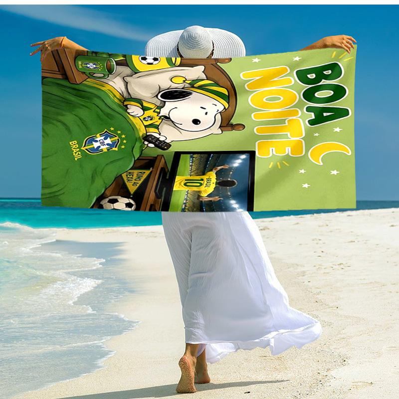 1pc Snoopy Dreams Brazil Cartoon Quick Dry Microfiber Bath Towel for Swimming Surfing Camping Unisex Holiday. SJT720141