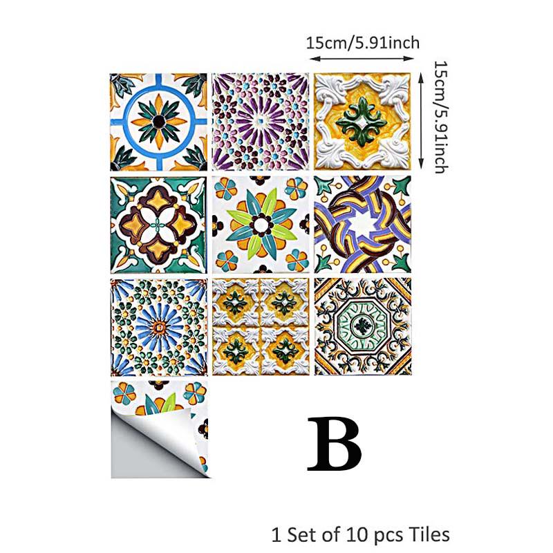 Buy 10pcs Kitchen Bathroom Wallpaper Wall Sticker Tiles Stickers PVC