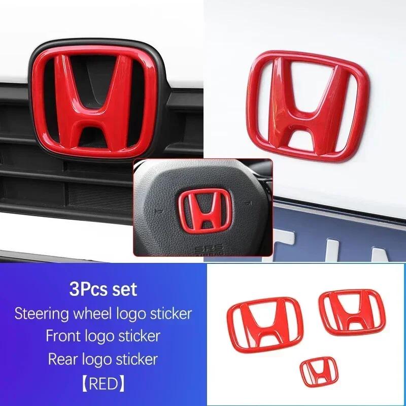 Car Badge Stickers Front Grille Trunk Steering Wheel Logo Accessories For Honda Civic CRV 10th 11th Gen Civic 10th Gen Accord
