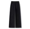 Women's High-Waist Black Wide-Leg Pants: Spring/Autumn 2025 - Slim, Draped, Casual Straight Suit Style