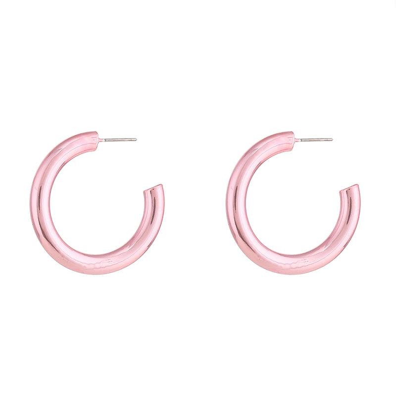 Kenjie Iridescent Electroplated Classic Hoop Earrings for Women - Colorful Punk Retro Style.