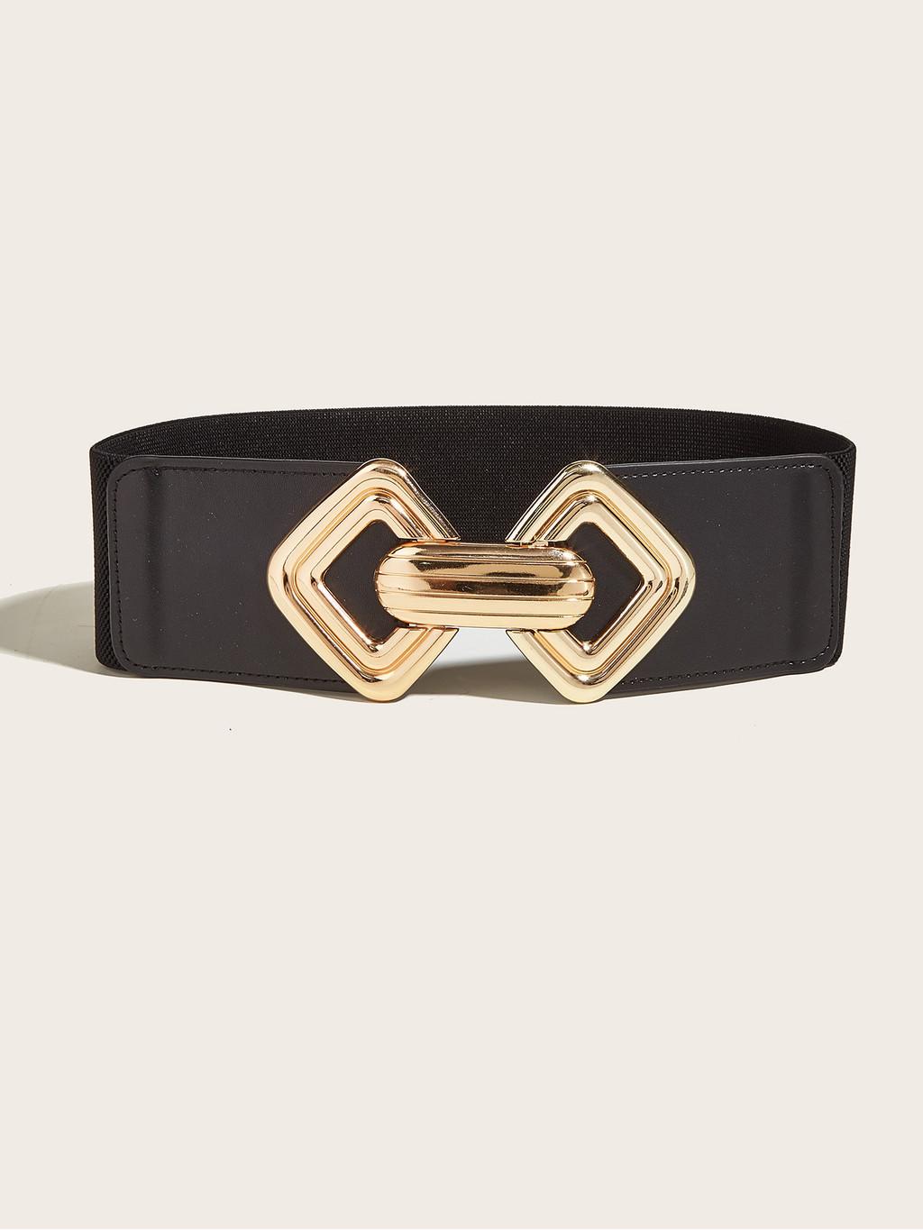 

Stylish European And American Style Wide Elastic Waist Belt With Ornate Dress Decoration