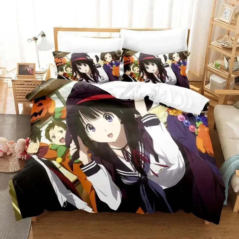 New Hyouka Bedding Set Single Twin Full Queen King Size Bed Set Adult Kid Bedroom Duvet Cover Sets 3D Print Anime Bed Sheet Set