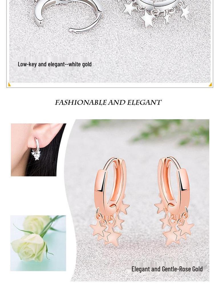 Jingdong Star-Shaped Earrings: Women's Celebrity Five-Pointed Star Ear Clips & Hoop Earrings.