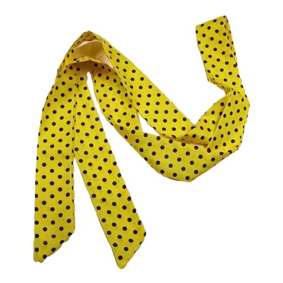 Silk Scarf Dot Print Vintage Style Soft Fabric Neck Scarf Slim Striped Lightweight Breathable Scarf Versatile Neck Accessory