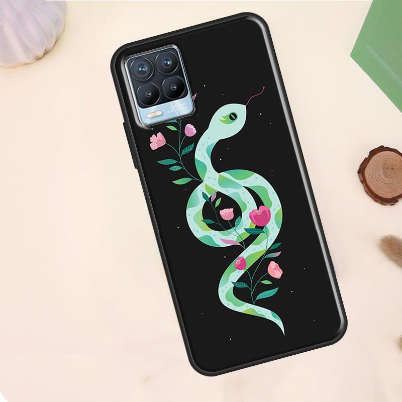 Snake Illustration Art Case For Realme C67 C71 C63 C61 C55 C51 C53 C35 C65 C75 11 12 13 14 Pro Plus GT6 GT7 15 Pro