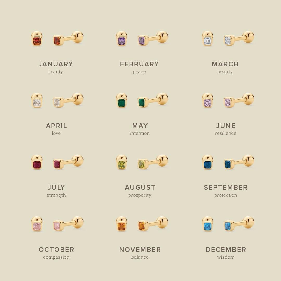 Twelve Zodiac Colorful Cubic Zirconia Earrings  Necklace Accessories - Colorfast European-American Design