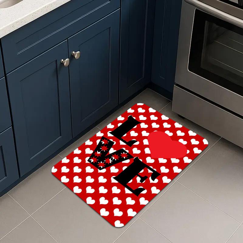 Valentine's Day Love Pattern DoorMat, Non-slip Floor Mat, Suitable for Living Room, Bedroom, Bathroom, Holiday Home Decoration