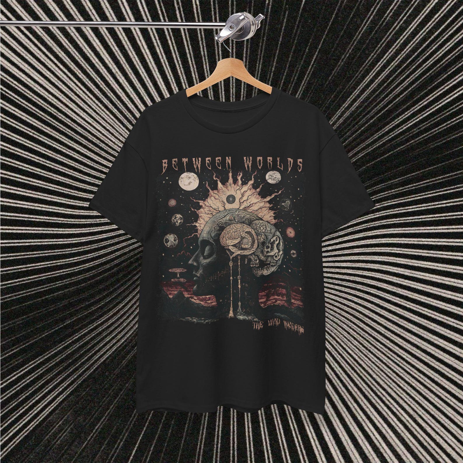 Psychedelic Surrealism Tee, Spiritual Alternative T-shirt, Grunge Mystical Art Shirt, Unisex Heavy Cotton, Dark Design, philosophical trippy 3XL