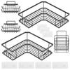 5Pcs Corner Bathroom Organizer Shelf Stainless Steel No Drill Wall Mounted Shower Caddy Shelves Shampoo Cosmetic Storage Holder