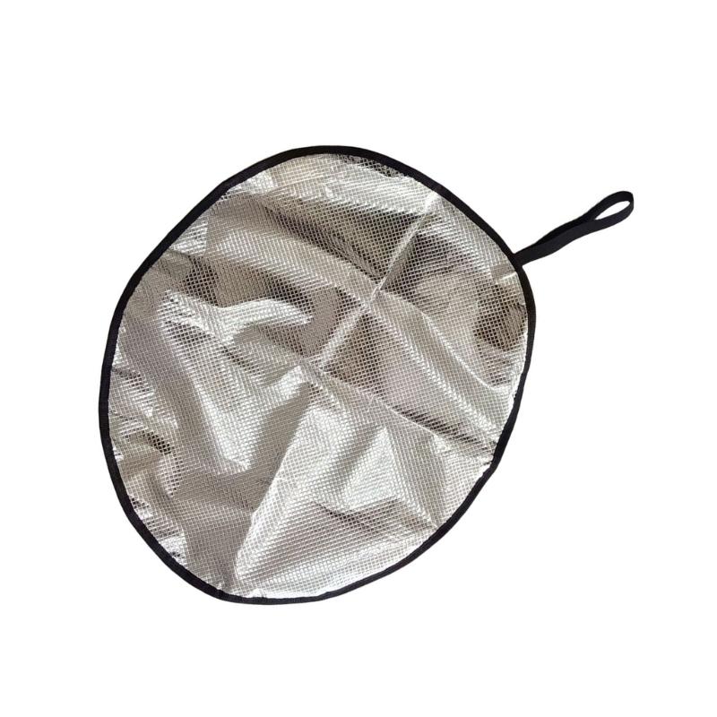 Steering Wheel Sun Shade Cover, Steering Wheel Sun Block AntiHeat Aluminum Foil Foldable Cover, 18.5''x16''