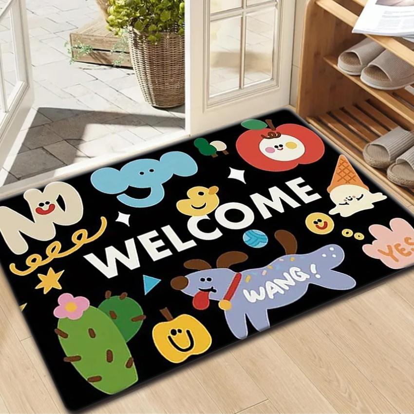 

1pc Dog Rug – Cute Cartoon Animal Design, Soft Mat for Entryway, Kitchen, Bathroom door mat entrance 40x60cm16x24in