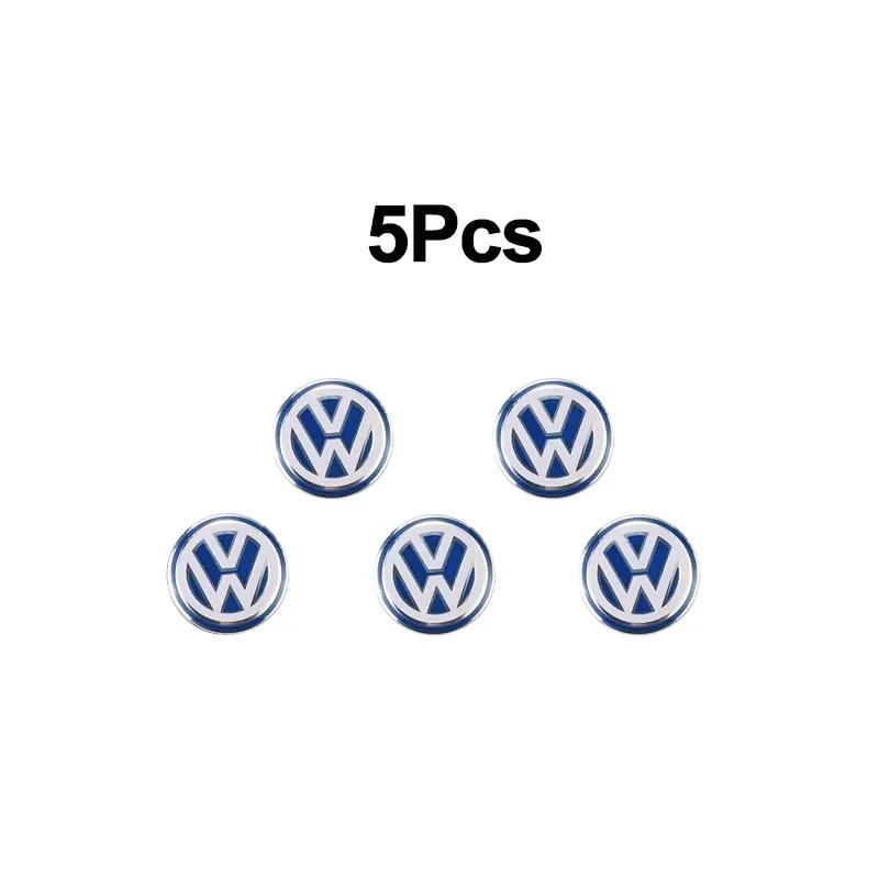 

Cars 2025 Hot For Volkswagen 5/10Pcs 14mm Aluminium Metal Car Styling Remote Key Stickers For Volkswagen GTI R-Line R Polo Golf