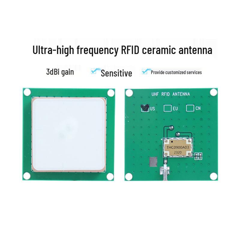 4dBi Dual-Feed Ceramic UHF RFID Antenna for Extended Range, Internal 60cm/External 70cm