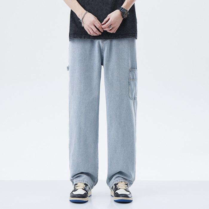 

Джинсы мужские американская рабочая одежда ретро свободные прямые широкие брюки повседневные 3XL