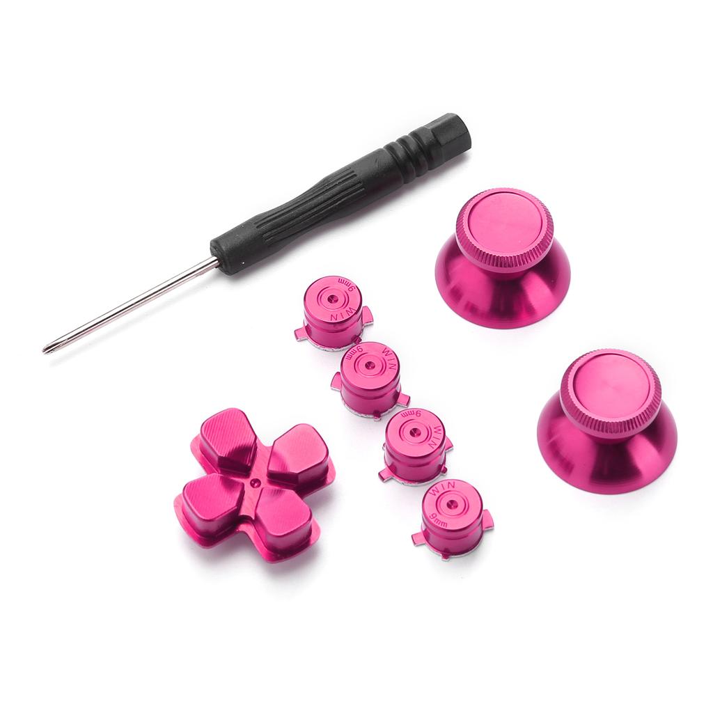 Metal Button Thumbstick Simulates Grip for PS4 Gamepad Controller Joystick ReplacementRose Red