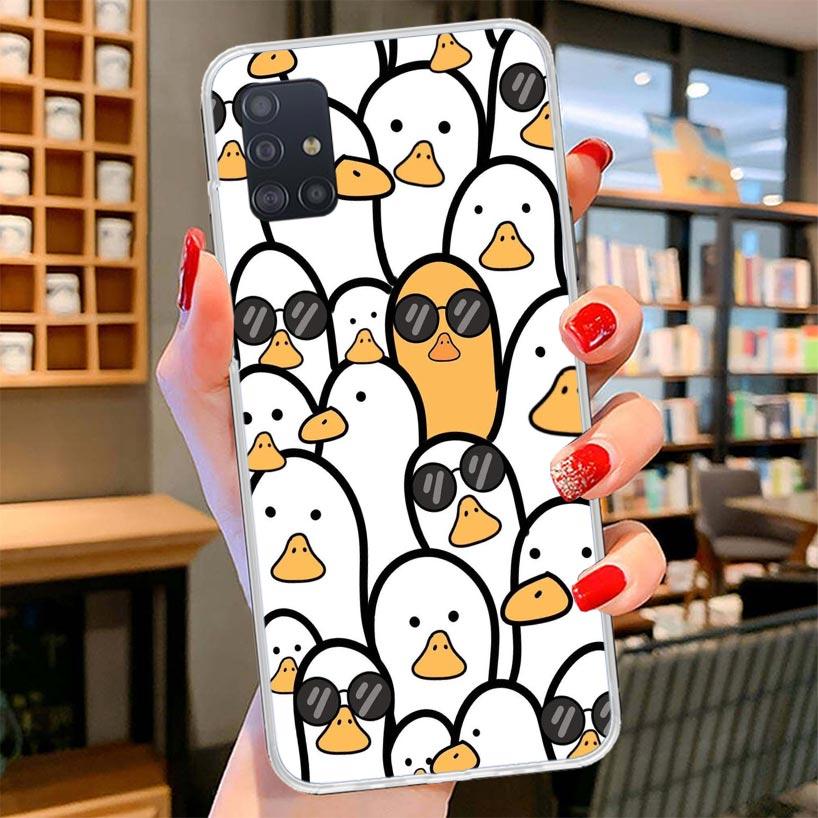 Cartoon Duck Goose Game Cover Phone Case For Samsung Galaxy A12 A22 A32 A52 A72 A02S Phone Case Note 20 Ultra 10 S10 Plus A51 A7