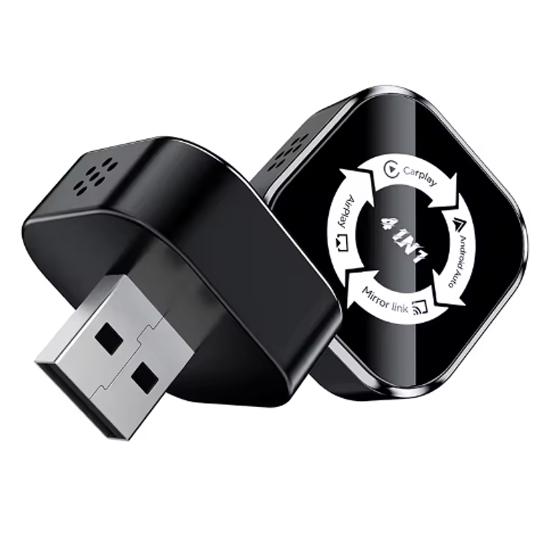 Wireless Carplay Adapter 4in1 Android Auto Connect Airplay Mirror Link Screen USB Plug Play for IOS and Android CarPlay