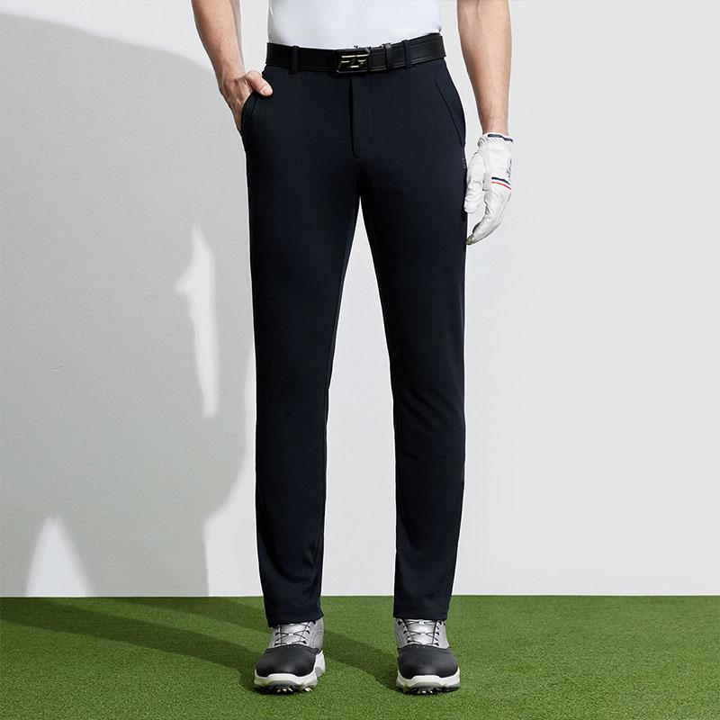 Fila Golf Series Solid Color Elite Knit Casual Pants Men Bottoms Deep-Black A11M415603F-BK