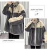 Men's Lambskin Jacket - Trendy Korean Style Winter Workwear, Loose, Plus Velvet, Thickened Top