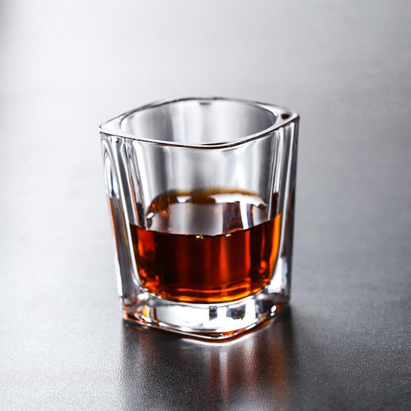 Drinking Glasses Set of 12 Square Glass Transparent Mini Capacity 70ml Creative Milk Tea Drinks Cups Red Wine Glass Coffee Cup